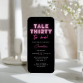 Praat met mij over 30e verjaardag Neon Pink Kaart