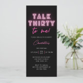 Praat met mij over 30e verjaardag Neon Pink Kaart (Staand voorkant)