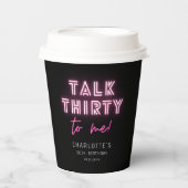 Praat met mij over 30e verjaardag Neon Pink Papieren Bekers (Voorkant)