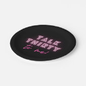 Praat met mij over 30e verjaardag Neon Pink Papieren Bordje (Gekanteld)