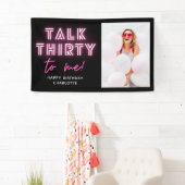 Praat met mij over 30e verjaardag Neon Pink Spandoek (Insitu)