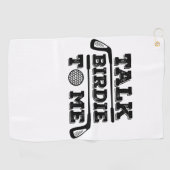 Praat met mij over Birdie - Grappig Golf Golfing G Golfhanddoek (Horizontaal)
