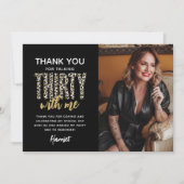 Praat met mij over de derde. 30e verjaardag bedankkaart (Voorkant)