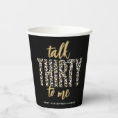 Praat met mij over de derde. 30e verjaardag papieren bekers (Achterkant)