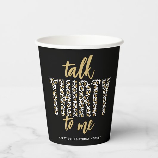 Praat met mij over de derde. 30e verjaardag papieren bekers (Achterkant)