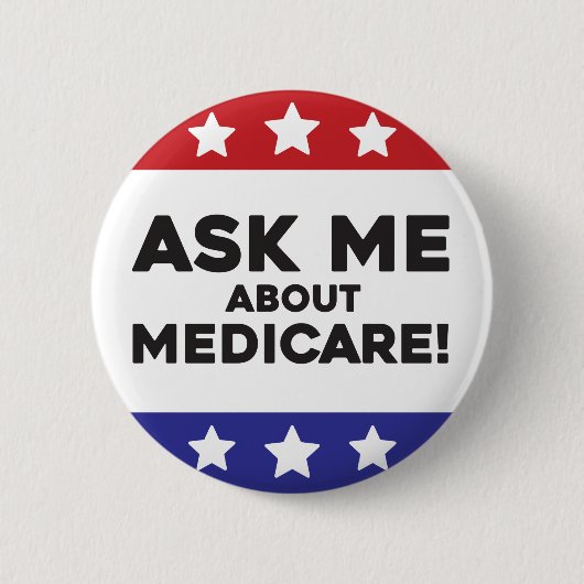 Praat met mij over Medicare-knop - Gesprekstarter Ronde Button 5,7 Cm (Voorkant)