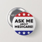 Praat met mij over Medicare-knop - Gesprekstarter Ronde Button 5,7 Cm (Voorkant /achterkant)