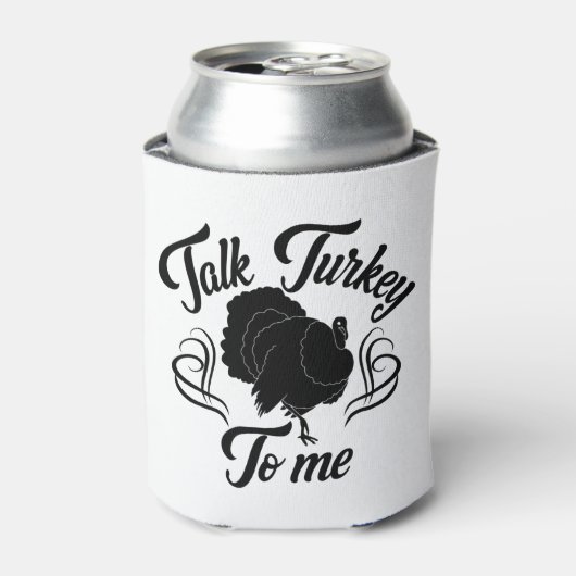 Praat met mij over Turkije, grappige Thanksgiving  Blikjeskoeler (Blikje Voorkant)