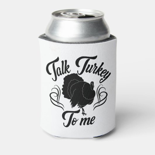 Praat met mij over Turkije, grappige Thanksgiving  Blikjeskoeler (Blikje Achterkant)