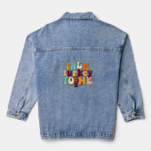 Praat met Turkije over de grappige Thanksgiving op Denim Jacket (Achterkant)