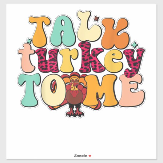 Praat met Turkije over de grappige Thanksgiving op Sticker (Vel)