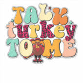 Praat met Turkije over de grappige Thanksgiving op Sticker (Voorkant)
