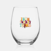 Praat met Turkije over de grappige Thanksgiving op Wijnglas Zonder Voet (Voorkant)