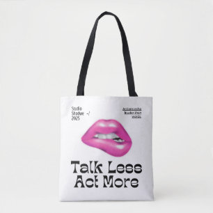 Praat minder Doe meer canvas tas