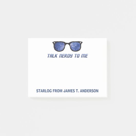 Praat nerdy met mij Space Stars Custom Notitieblok Post-it® Notes (Voorkant)
