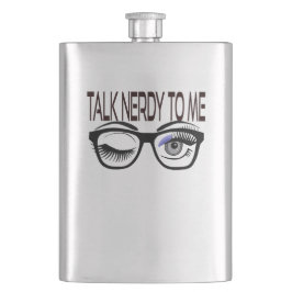 Praat nerdy tegen me Geek bril knipogen oog Flacon