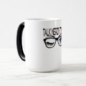 Praat nerdy tegen me Geek bril knipogen oog Magische Mok (Voorkant links)