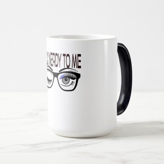 Praat nerdy tegen me Geek bril knipogen oog Magische Mok (Voorkant rechts)