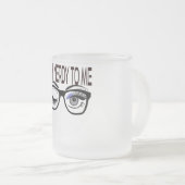 Praat nerdy tegen me Geek bril knipogen oog Matglas Koffiemok (Voorkant rechts)