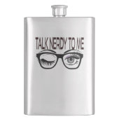 Praat nerdy tegen me Geek bril knipogen oog Paarse Flacon (Voorkant)