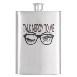 Praat nerdy tegen me Geek bril knipogen oog Paarse Flacon