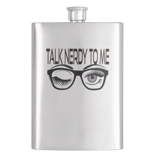 Praat nerdy tegen me Geek bril knipogen oog Paarse Flacon (Voorkant)