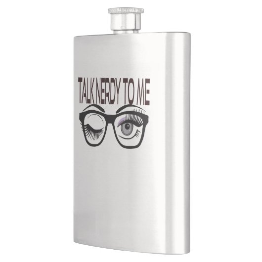 Praat nerdy tegen me Geek bril knipogen oog Paarse Flacon (Links)