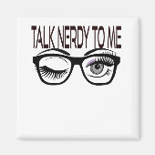 Praat nerdy tegen me Geek bril knipogen oog Paarse Magneet (Voorkant)