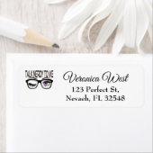 Praat nerdy tegen me Geek bril knipogen oog roze Etiket (Insitu)