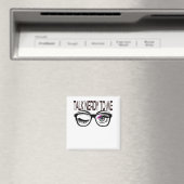 Praat nerdy tegen me Geek bril knipogen oog roze Magneet (Insitu (Vaatwasser))