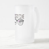 Praat nerdy tegen me Geek bril knipogen oog roze Matglas Bierpul (Voorkant rechts)