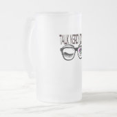 Praat nerdy tegen me Geek bril knipogen oog roze Matglas Bierpul (Voorkant links)