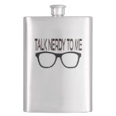 Praat nerdy tegen me met een zwarte geek bril flacon (Voorkant)
