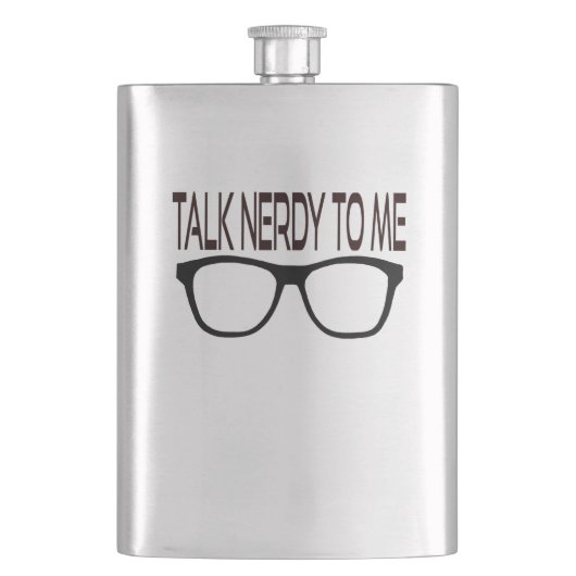 Praat nerdy tegen me met een zwarte geek bril flacon (Voorkant)