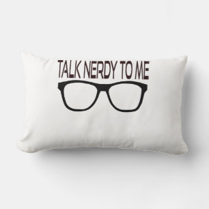 Praat nerdy tegen me met een zwarte geek bril kussen
