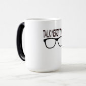 Praat nerdy tegen me met een zwarte geek bril magische mok (Voorkant links)