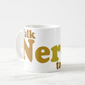 Praat nerdy tegen mij Cool retro Koffiemok (Voorkant links)