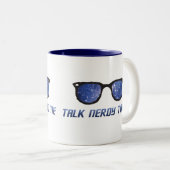 Praat nerdy tegen mij Space Stars Mok (Voorkant rechts)