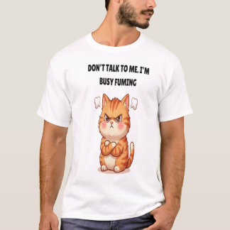 Praat Niet Met Me Ik Ben Boos Grappige Oranje Kat T-shirt