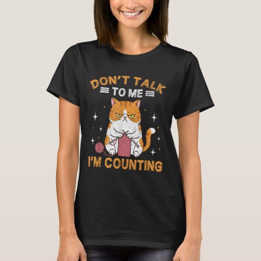 Praat niet met me, ik tel grappige kattenbreisels t-shirt (Voorkant)