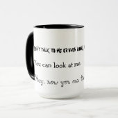 Praat niet met me over koffie mok (Voorkant links)