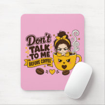 Praat niet met me voor de koffie Chagrijnig meisje
