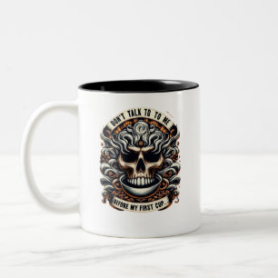 Praat niet met me voor de Mok van de koffieschedel