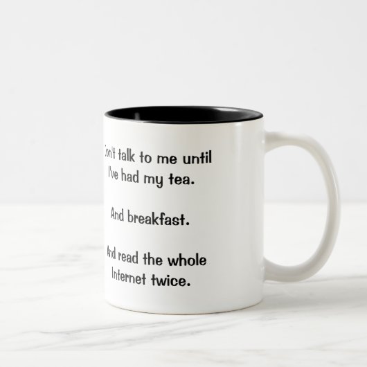 "Praat niet met mij" mok (Rechts)