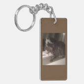 Praat niet met u Dave Rectangle Keyring Sleutelhanger (Voorkant Links)