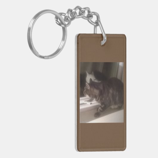 Praat niet met u Dave Rectangle Keyring Sleutelhanger (Voorkant Links)