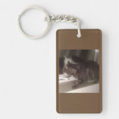 Praat niet met u Dave Rectangle Keyring Sleutelhanger (Voorkant)