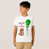 Praat niet met vreemden, Alien met Cute Dinosaur T-shirt (Voorkant volledig)
