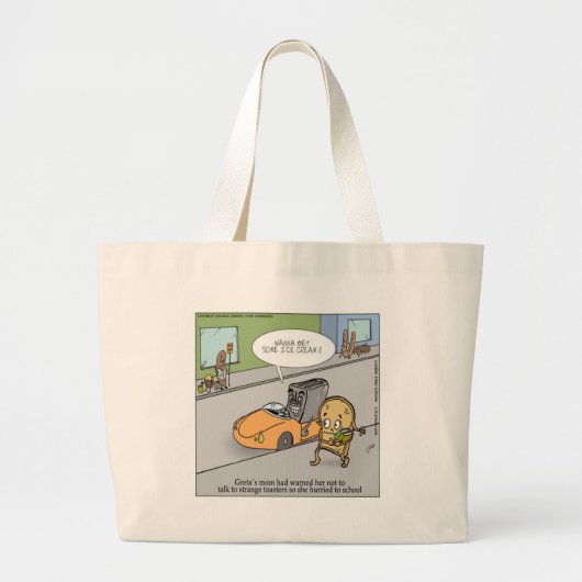 Praat Niet Met Vreemden Grappig Grote Tote Bag (Voorkant)
