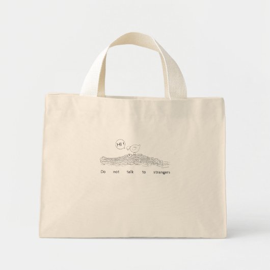 Praat niet met vreemden mini tote bag (Voorkant)